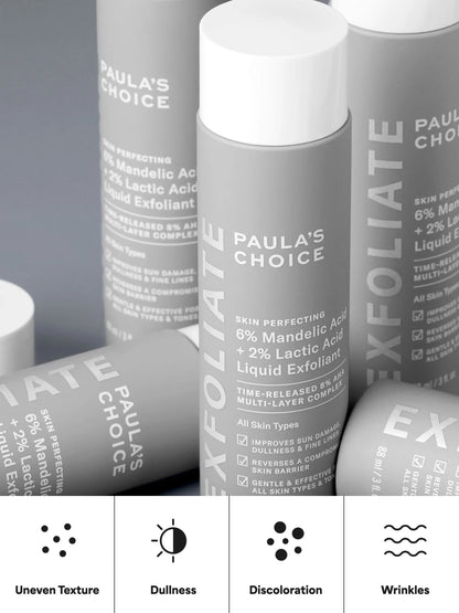 6% Mandelic Acid + 2% Lactic Acid Liquid Exfoliant